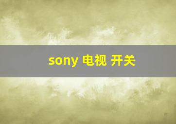 sony 电视 开关